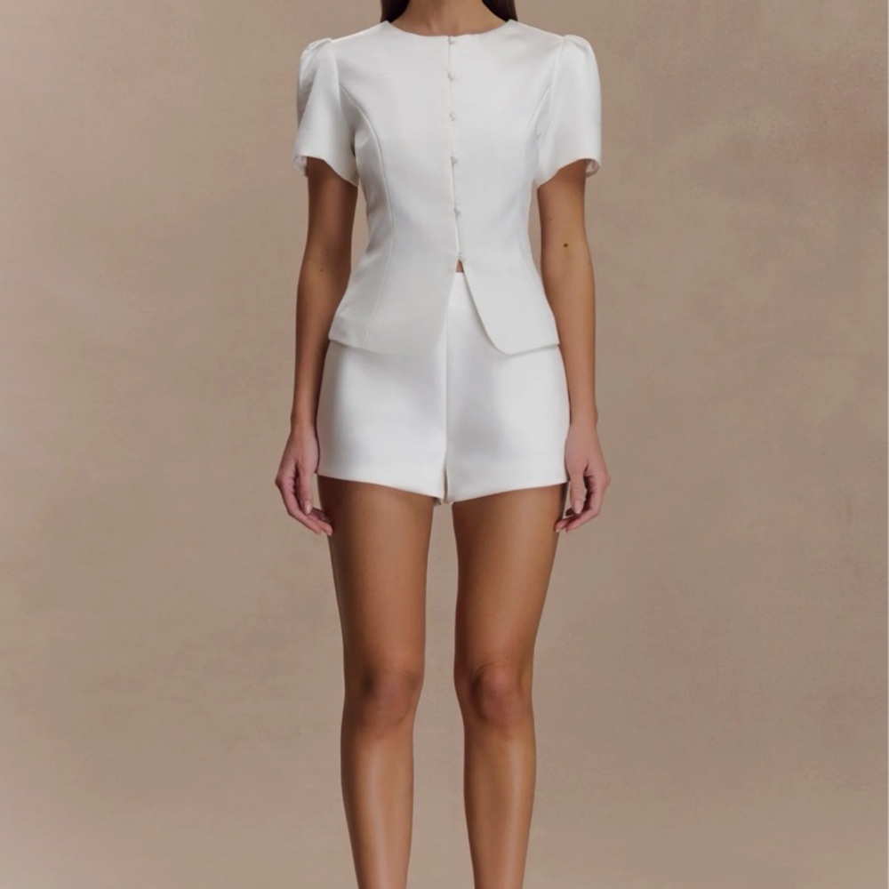 MESHKI Anne Satin Top & Shorts Set